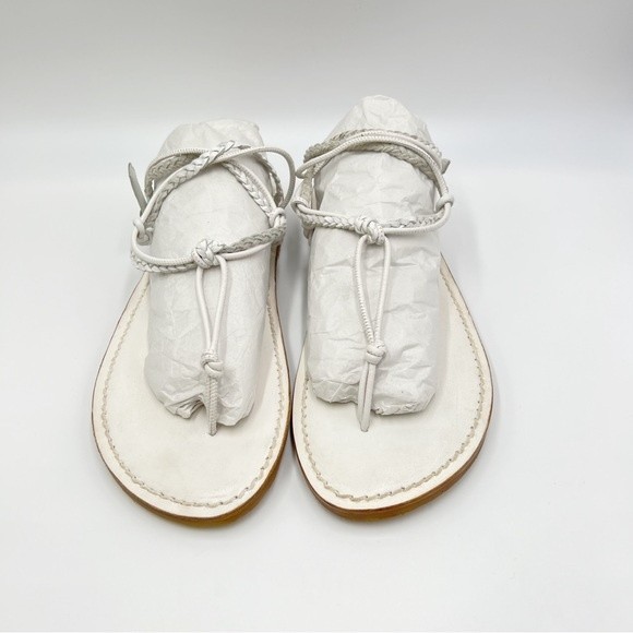 Free People Womens Caroline Cali White Leather Boho Flat Sandals Shoes Sz 40 10 - Picture 4 of 12